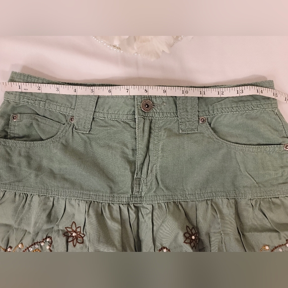 YMI Embroidered Floral Butterfly Embellished Sequins Pearl Beaded Boho Skirt - Picture 9 of 10